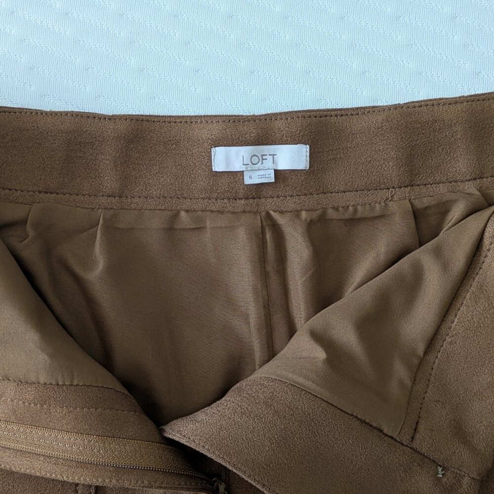 Loft Faux Suede Patch Pocket Mini Skirt - Picture 5 of 6